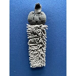 Norwex Pet to Dry Grey Cat Kids Chenille Microfiber Hand Towel BacLock Grey